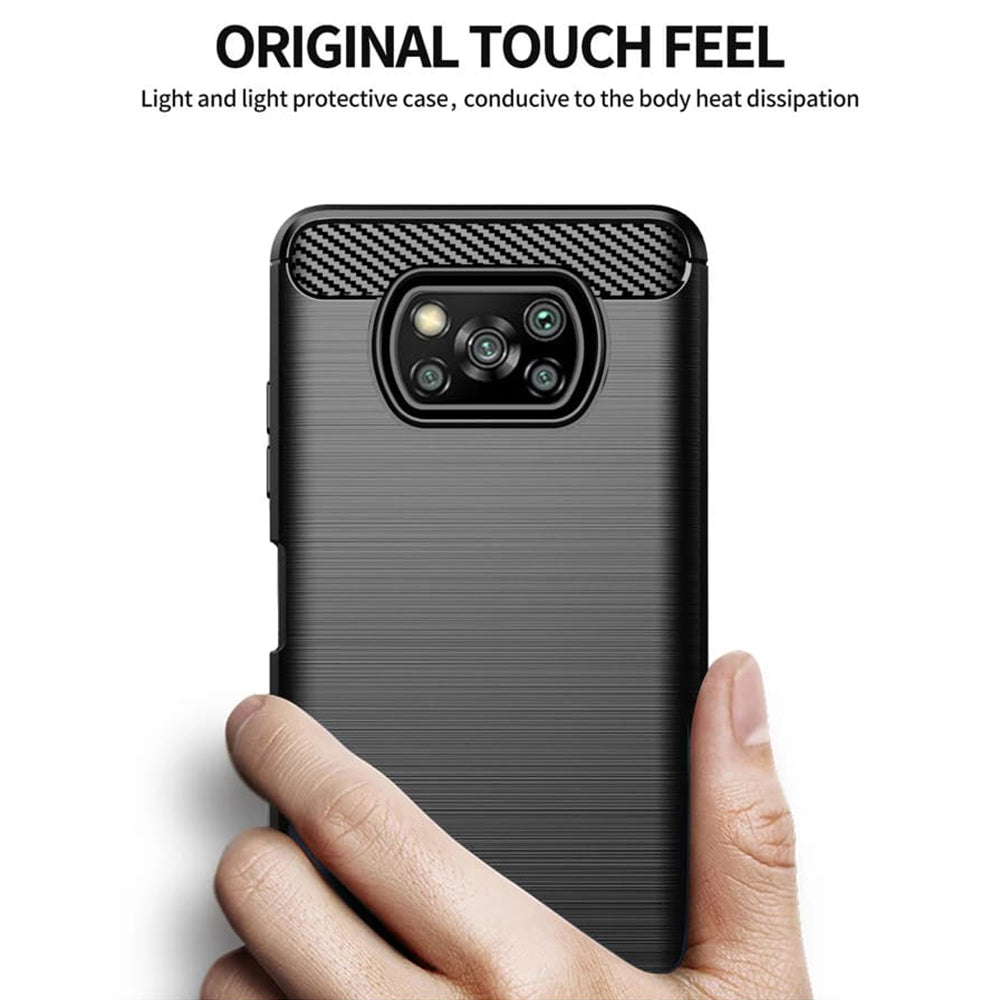 Ovitek za Xiaomi Poco X3 Pro / X3 NFC / X3, Techsuit, Karbon, Črn