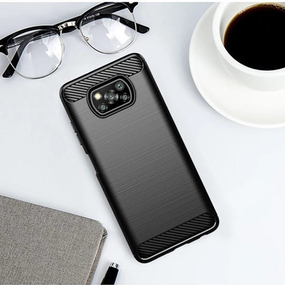 Ovitek za Xiaomi Poco X3 Pro / X3 NFC / X3, Techsuit, Karbon, Črn