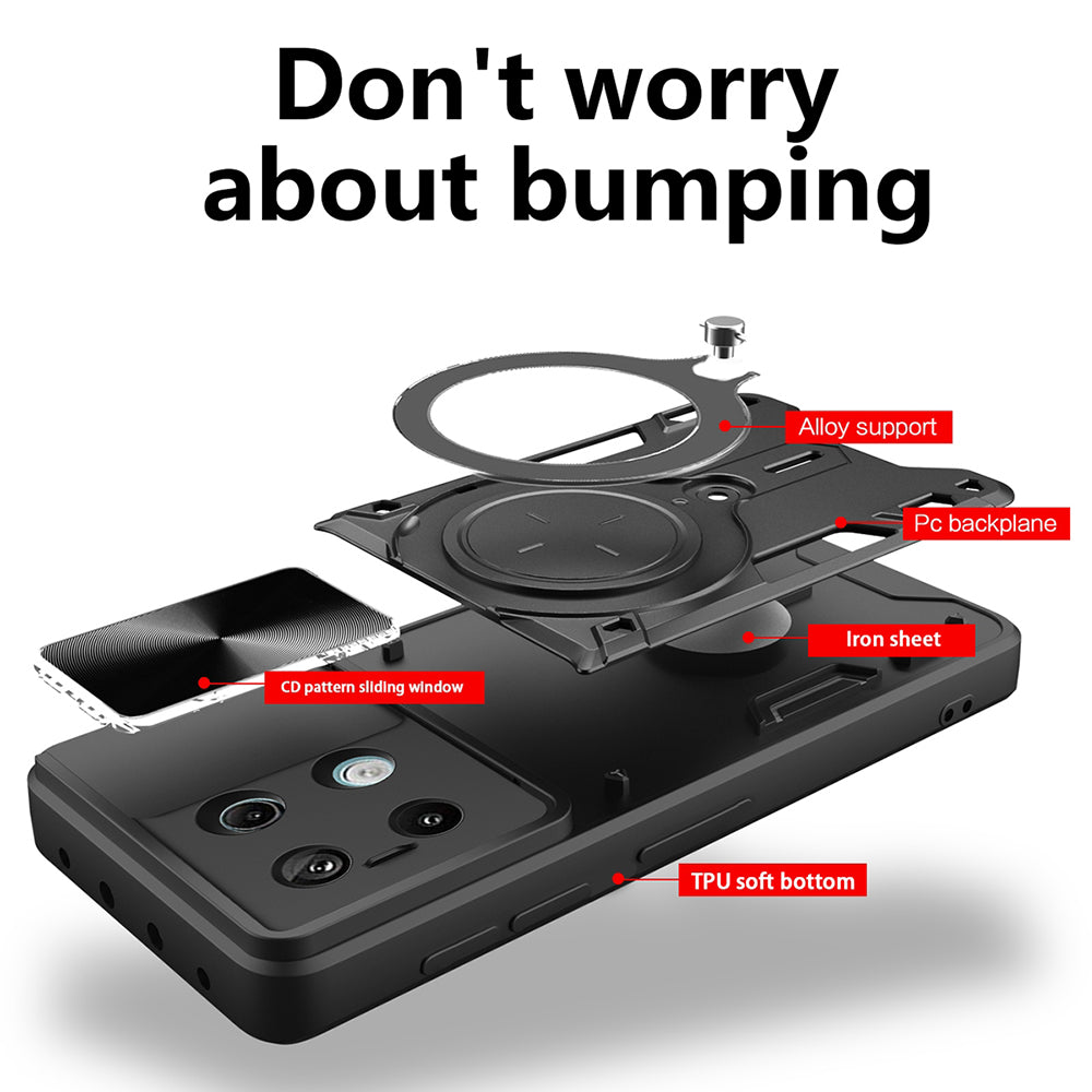 Ovitek za Xiaomi Poco X6 / Note 13 Pro 5G, Techsuit, CamGuard Pro, Črn