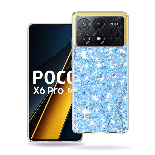 Ovitek za Xiaomi Poco X6 Pro, Techsuit, Bleščeči bleščice, Modra