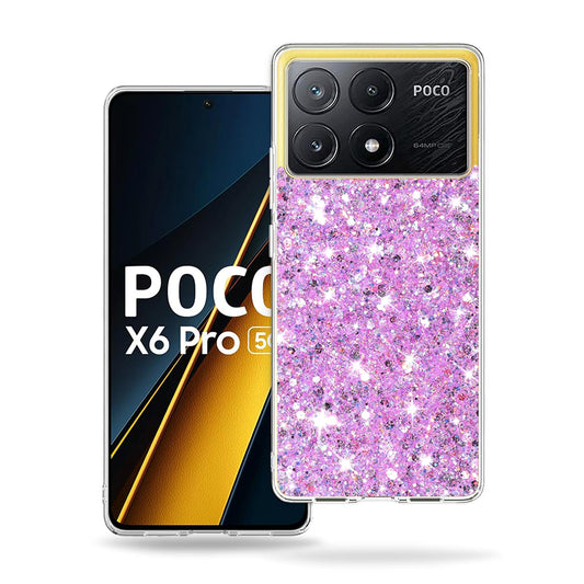 Ovitek za Xiaomi Poco X6 Pro, Techsuit, Bleščeči bleščice, Magenta