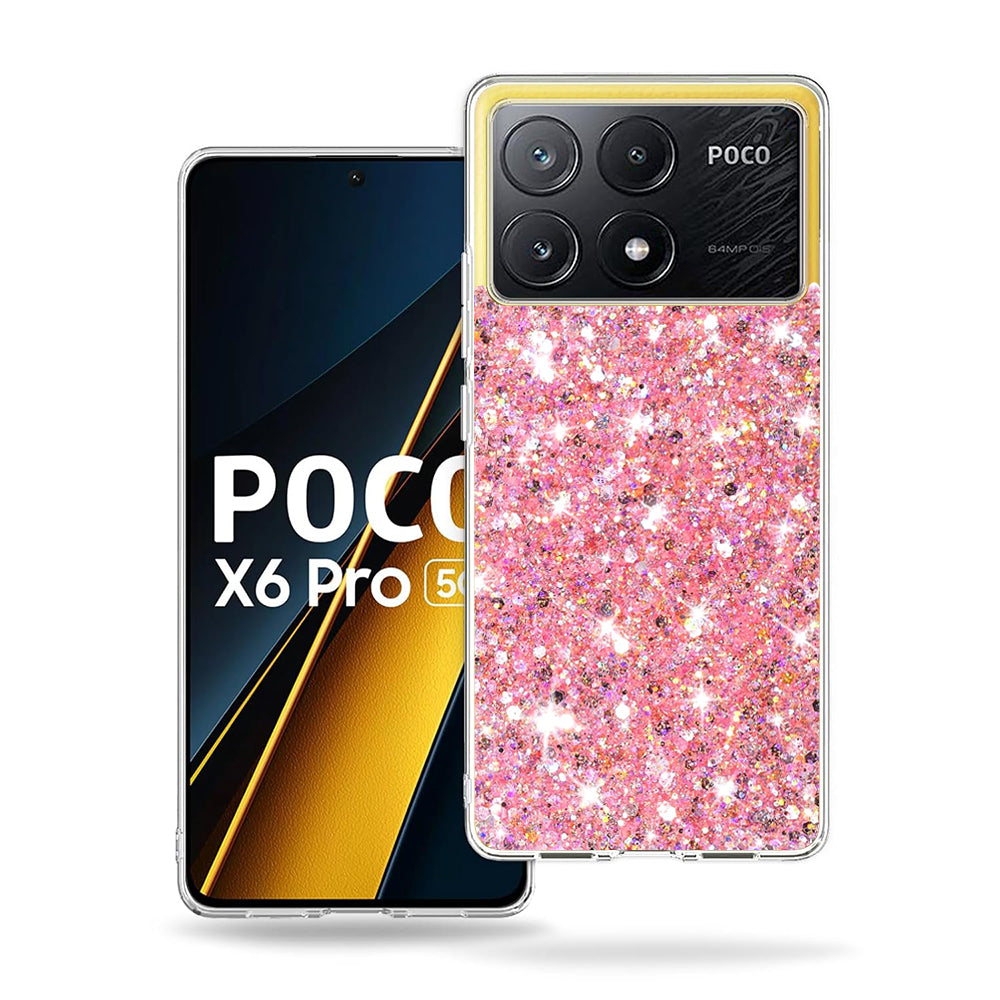 Ovitek za Xiaomi Poco X6 Pro, Techsuit, Bleščeči bleščice, Roza