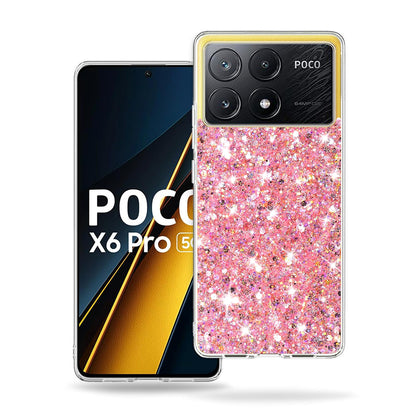Ovitek za Xiaomi Poco X6 Pro, Techsuit, Bleščeči bleščice, Roza