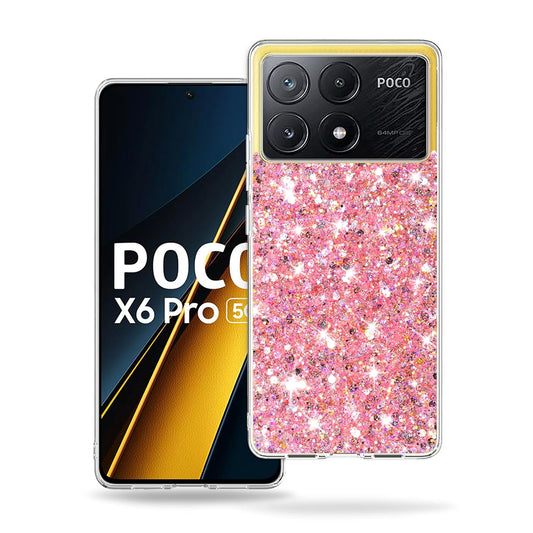 Ovitek za Xiaomi Poco X6 Pro, Techsuit, Bleščeči bleščice, Roza