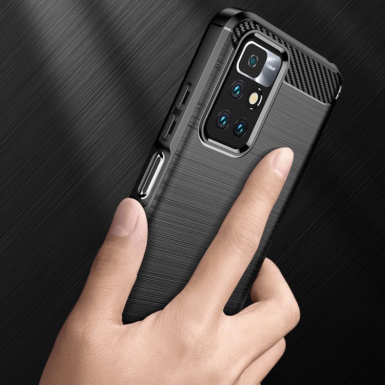 Ovitek za Xiaomi Redmi 10 2022 / 10 (2021), Techsuit, Karbon, Črn