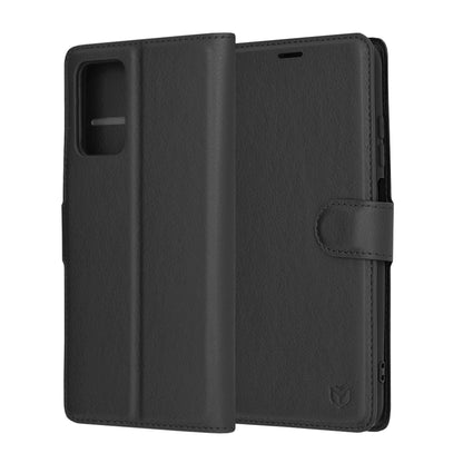Ovitek za Xiaomi Redmi 10 2022 / 10 (2021), Techsuit, usnjen folio, črn