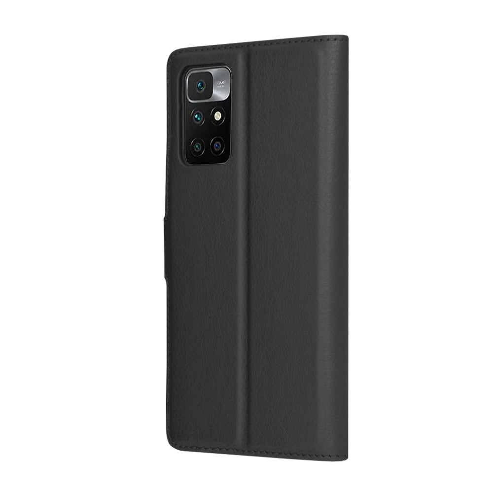 Ovitek za Xiaomi Redmi 10 2022 / 10 (2021), Techsuit, usnjen folio, črn