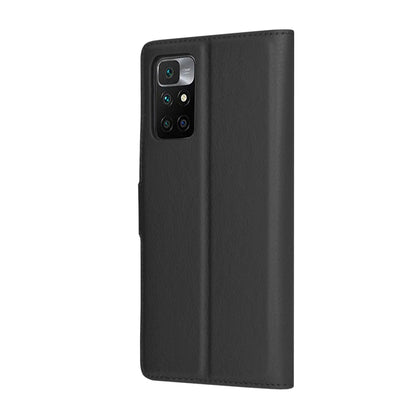 Ovitek za Xiaomi Redmi 10 2022 / 10 (2021), Techsuit, usnjen folio, črn