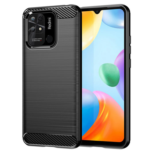 Ovitek za Xiaomi Redmi 10C, Techsuit, Karbon, Črn