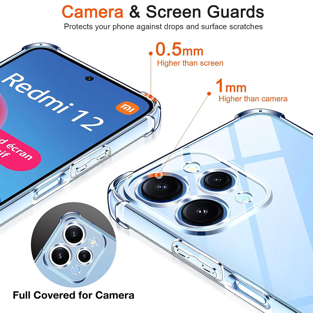Ovitek za Xiaomi Redmi 12 5G / 12, Techsuit, odporen na udarce, prozoren