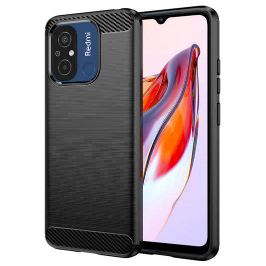 Ovitek za Xiaomi Redmi 12C, Techsuit, Karbon, Črn