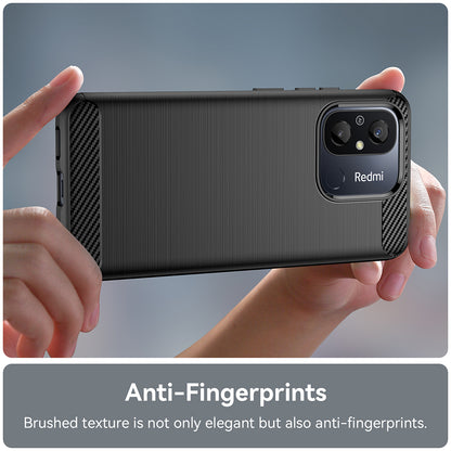Ovitek za Xiaomi Redmi 12C, Techsuit, Karbon, Črn