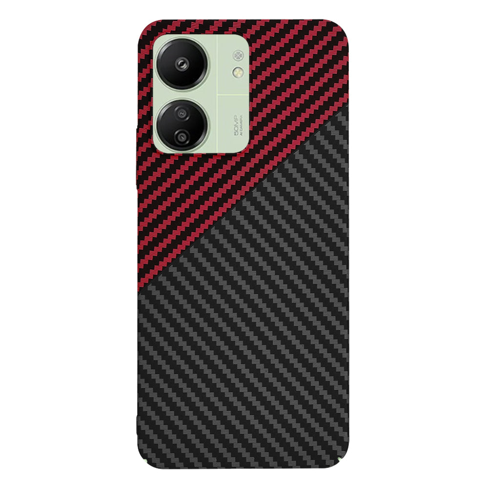 Ovitek za Xiaomi Redmi 13C 5G / 13C / Poco C65, Techsuit, Carbonite FiberShell, Črno Rdeč
