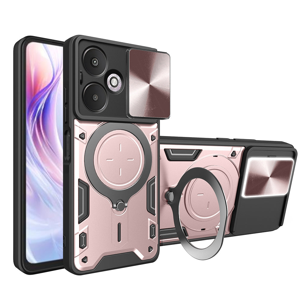Ovitek za Xiaomi Redmi 13C 5G, Techsuit, CamGuard Pro, rožnato zlata