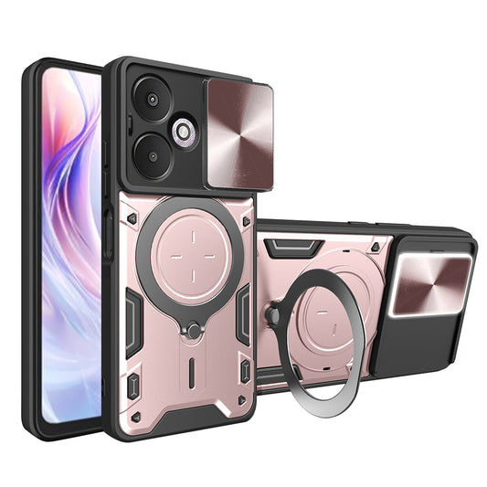Ovitek za Xiaomi Redmi 13C 5G, Techsuit, CamGuard Pro, rožnato zlata