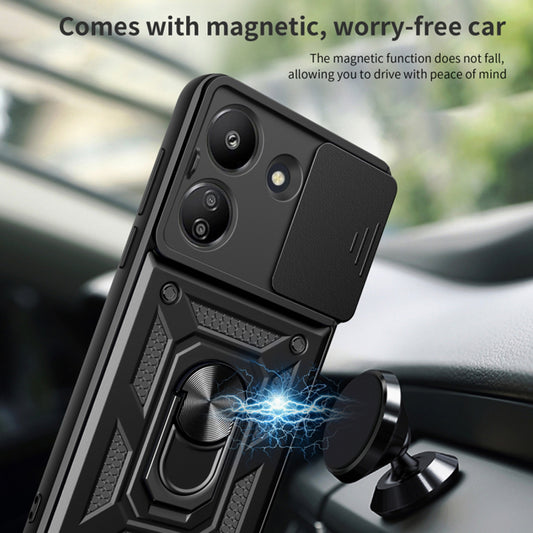 Ovitek za Xiaomi Redmi 13C 5G, Techsuit, CamShield, Črn