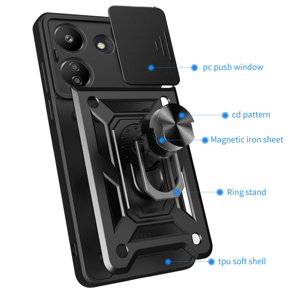 Ovitek za Xiaomi Redmi 13C 5G, Techsuit, CamShield, roza