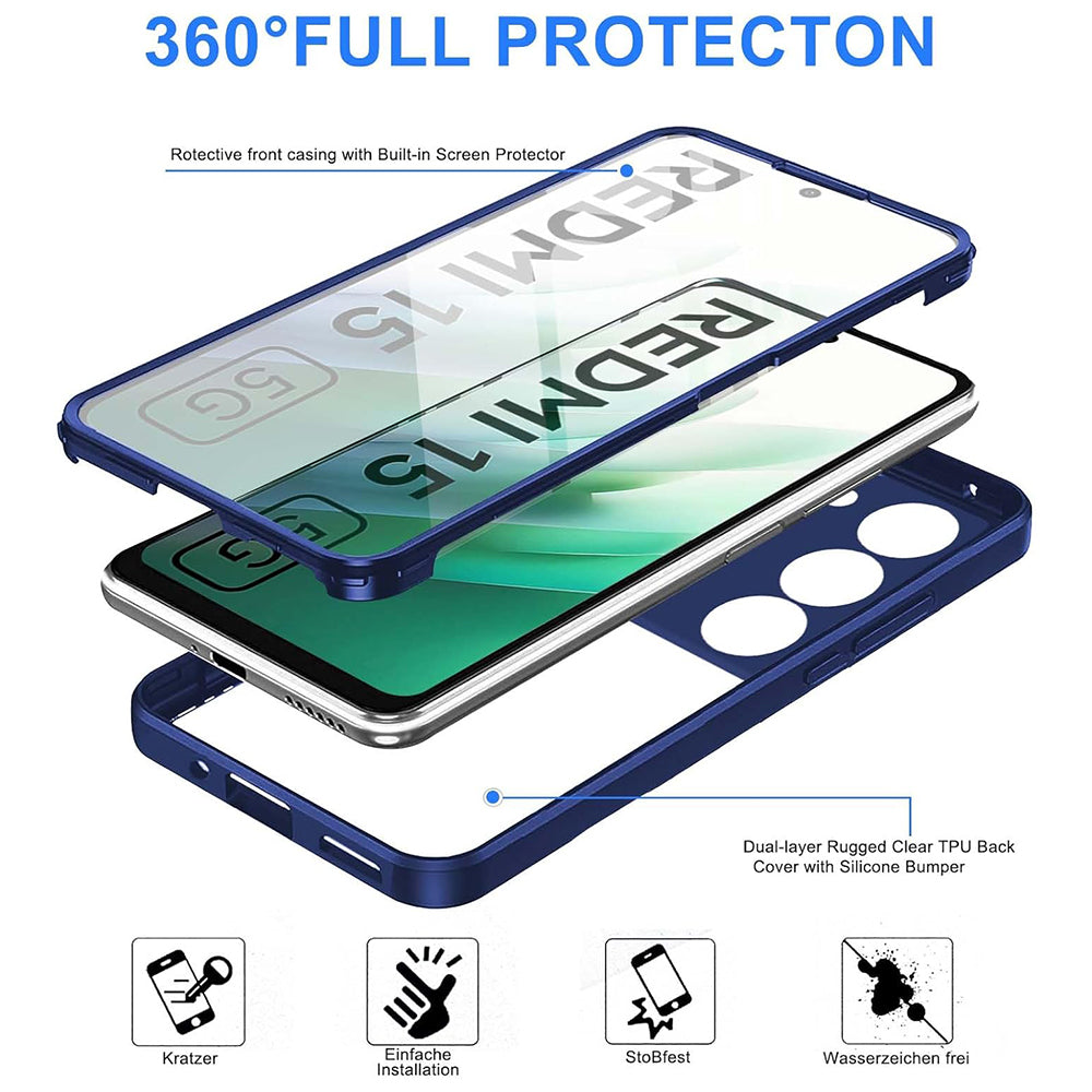 Ovitek za Xiaomi Redmi 15 5G / 15 4G, Techsuit, ColorVerse 360, Modra