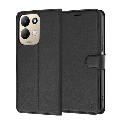 Ovitek za Xiaomi Redmi 17 5G / 17 4G, Techsuit, usnjen folio, črn