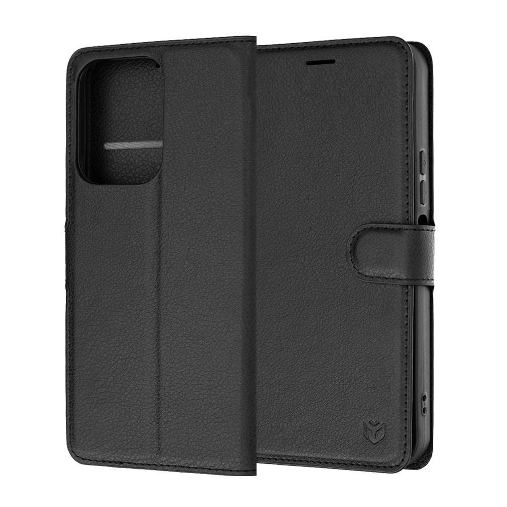Ovitek za Xiaomi Redmi 17 5G / 17 4G, Techsuit, usnjen folio, črn