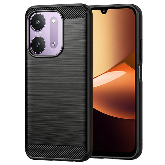 Ovitek za Xiaomi Redmi 17C 5G, Techsuit, Karbon, Črn