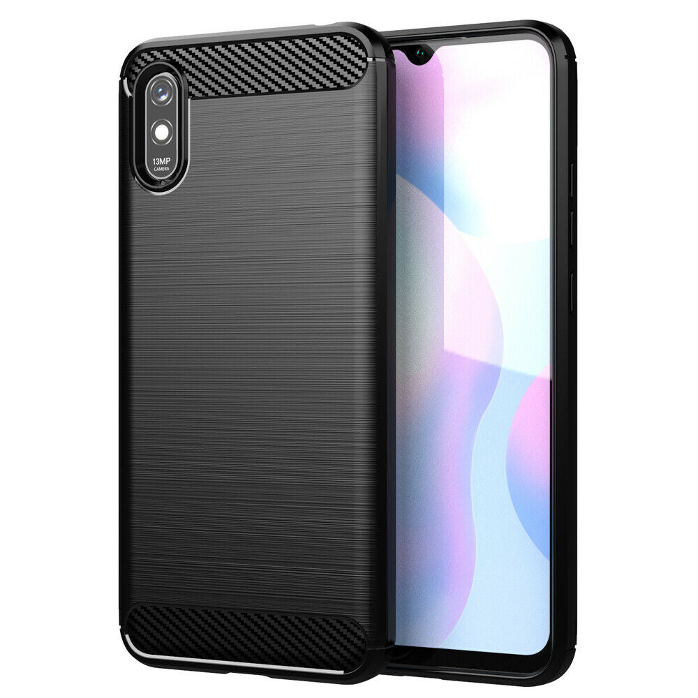 Ovitek za Xiaomi Redmi 9AT / 9A, Techsuit, Karbon, Črn