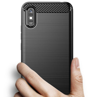Ovitek za Xiaomi Redmi 9AT / 9A, Techsuit, Karbon, Črn