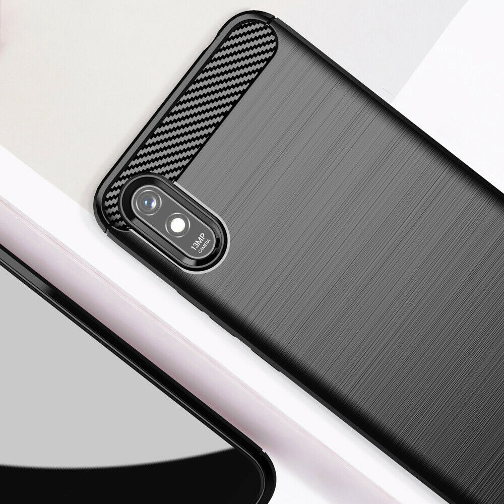 Ovitek za Xiaomi Redmi 9AT / 9A, Techsuit, Karbon, Črn