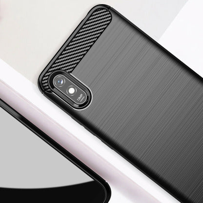 Ovitek za Xiaomi Redmi 9AT / 9A, Techsuit, Karbon, Črn