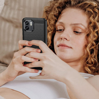 Ovitek za Xiaomi Redmi A2+ / A1+, Techsuit, Karbon, Črn