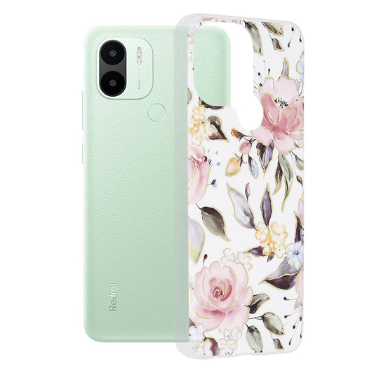 Ovitek za Xiaomi Redmi A2+ / A1+, Techsuit, Marble, Bela