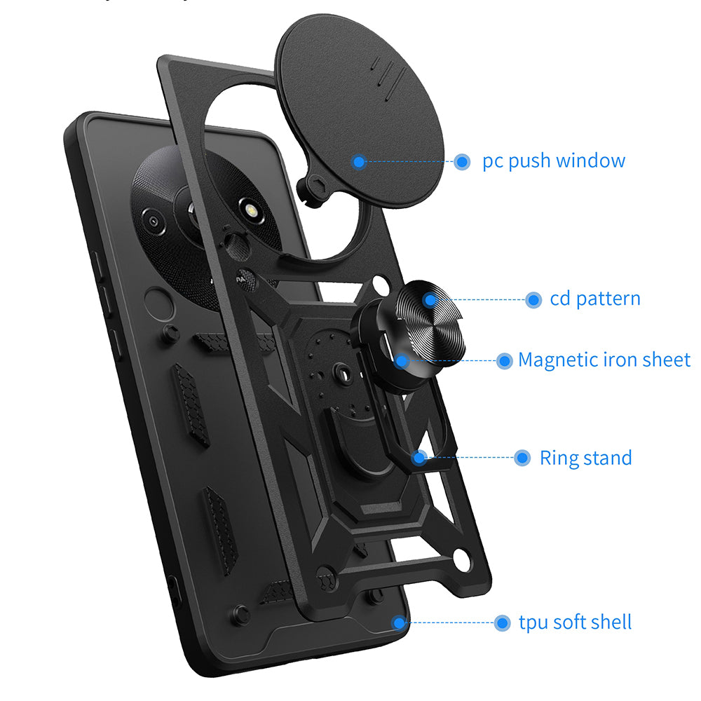 Ovitek za Xiaomi Redmi A3x / A3, Techsuit, CamShield, Črn