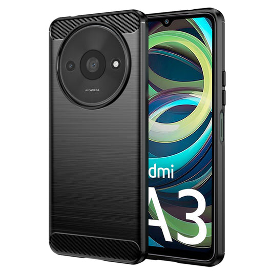 Ovitek za Xiaomi Redmi A3x / A3, Techsuit, Karbon, Črn