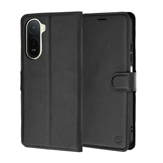 Ovitek za Xiaomi Redmi A7 Pro 4G, Techsuit, usnjen folio, črn