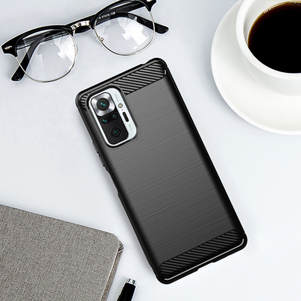 Ovitek za Xiaomi Redmi Note 10 Pro Max / Note 10 Pro, Techsuit, Karbon, Črn
