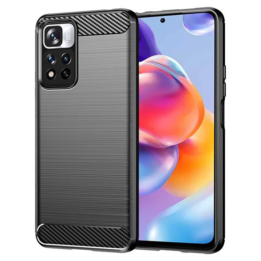 Ovitek za Xiaomi Redmi Note 11 Pro+ 5G, Techsuit, Karbon, Črn