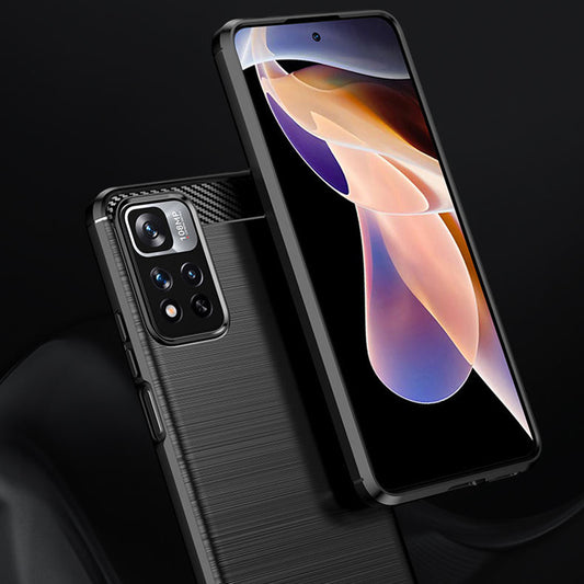 Ovitek za Xiaomi Redmi Note 11 Pro+ 5G, Techsuit, Karbon, Črn