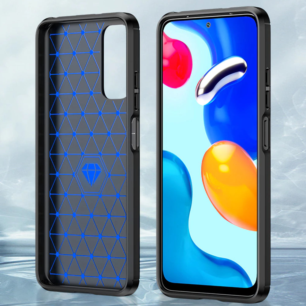 Ovitek za Xiaomi Redmi Note 11S / Note 11, Techsuit, Karbon, Črn