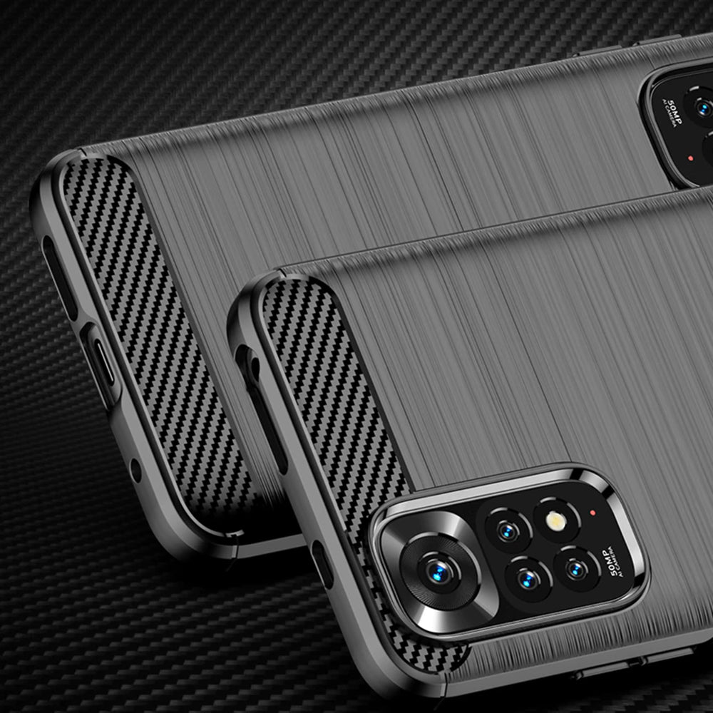 Ovitek za Xiaomi Redmi Note 11S / Note 11, Techsuit, Karbon, Črn