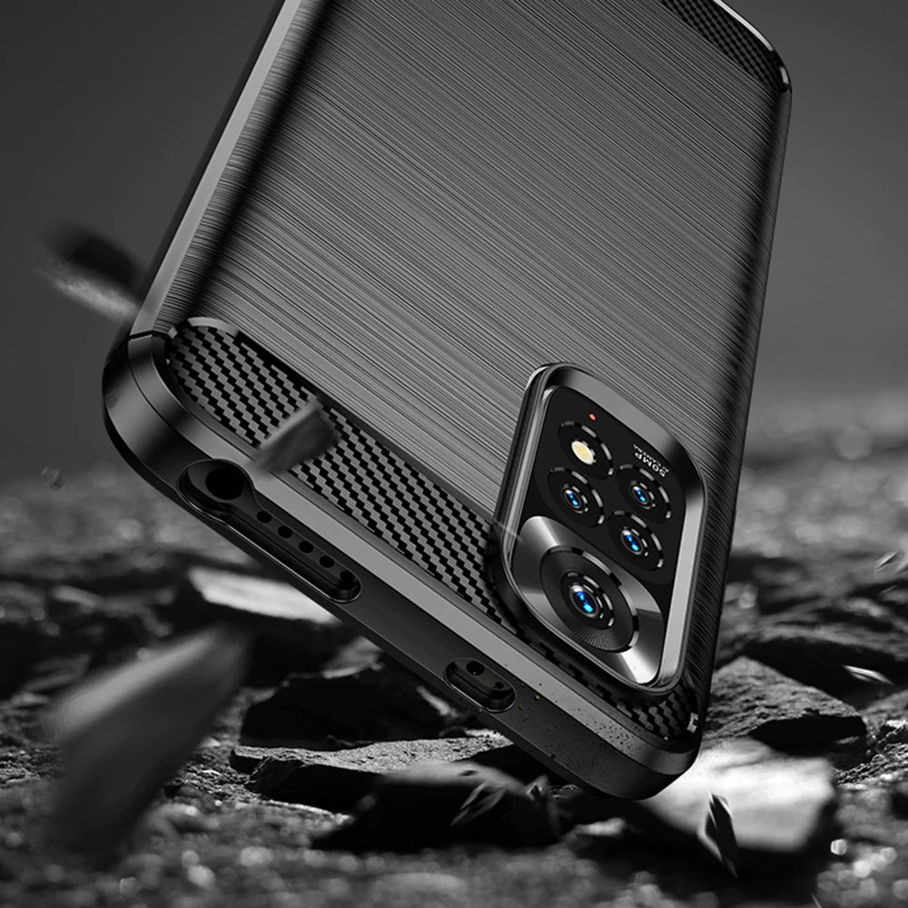 Ovitek za Xiaomi Redmi Note 11S / Note 11, Techsuit, Karbon, Črn