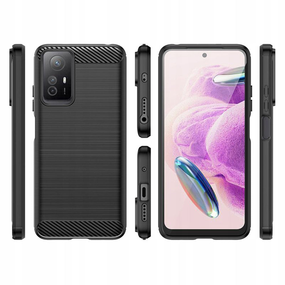 Ovitek za Xiaomi Redmi Note 12S, Techsuit, Karbon, Črn