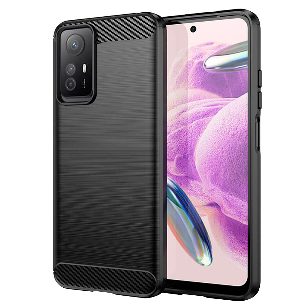 Ovitek za Xiaomi Redmi Note 12S, Techsuit, Karbon, Črn