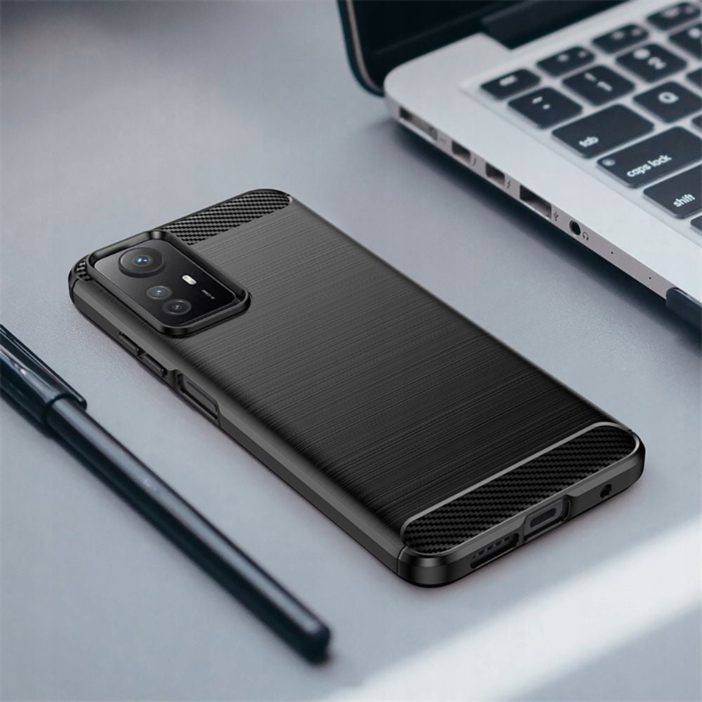 Ovitek za Xiaomi Redmi Note 12S, Techsuit, Karbon, Črn