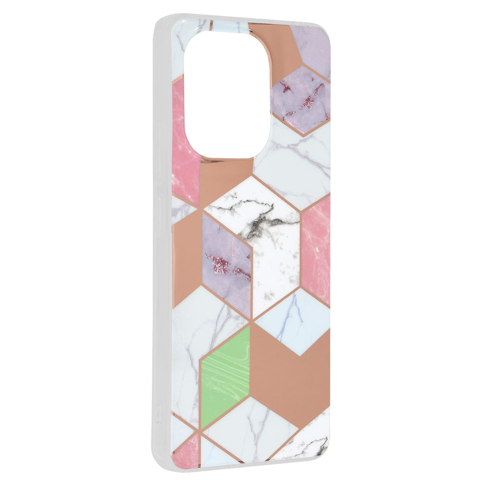 Ovitek za Xiaomi Redmi Note 13 4G, Techsuit, Marmor, Vijoličen
