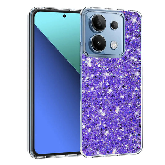 Ovitek za Xiaomi Redmi Note 13 4G, Techsuit, Bleščeči bleščice, Vijolična