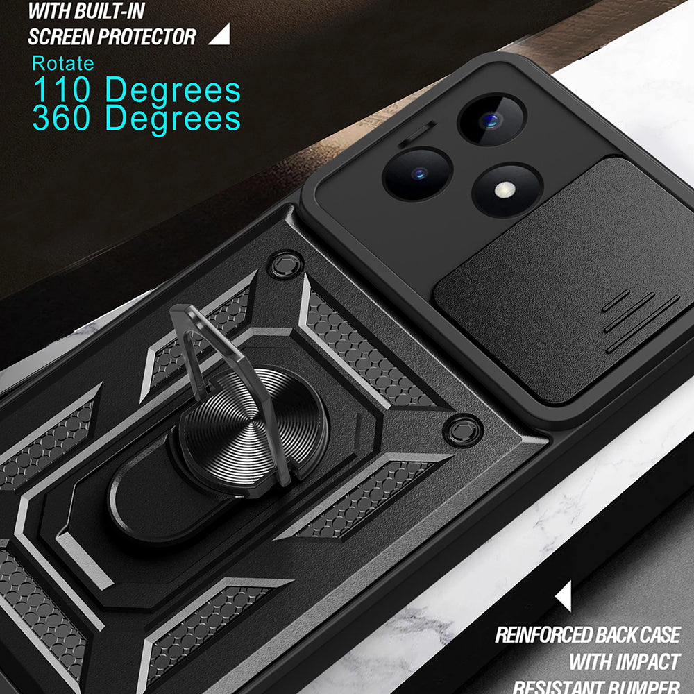 Case for Xiaomi Redmi Note 13 5G, Techsuit, CamShield, Black