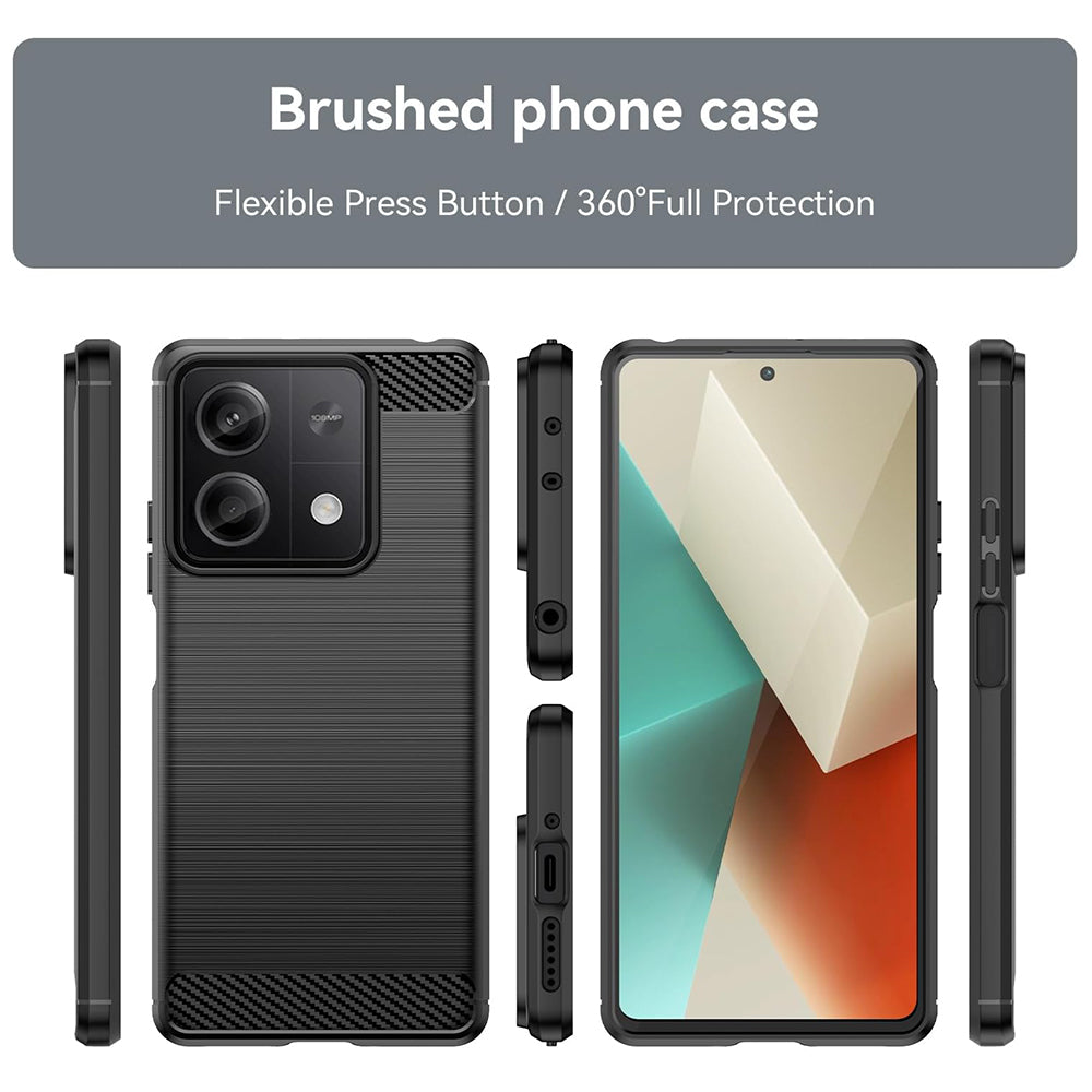 Ovitek za Xiaomi Redmi Note 13 5G, Techsuit, Karbon, Črn