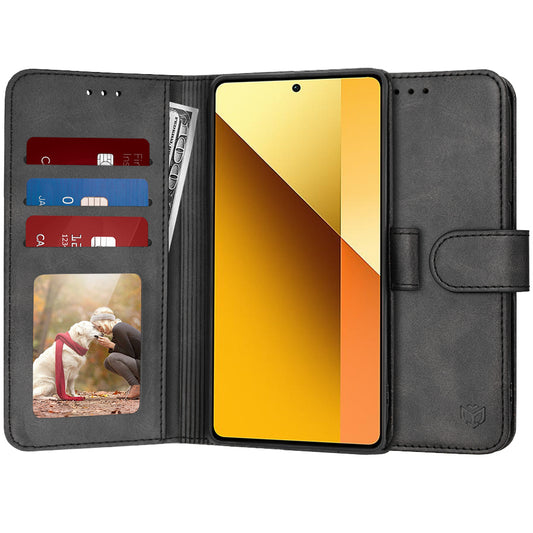 Ovitek za Xiaomi Redmi Note 13 5G, Techsuit, Diary Book, Črn