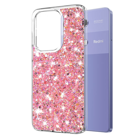Ovitek za Xiaomi Redmi Note 13 Pro 4G / Poco M6 Pro 4G, Techsuit, bleščeči bleščice, roza