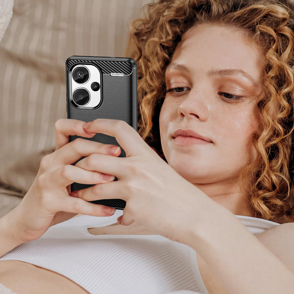 Ovitek za Xiaomi Redmi Note 13 Pro+, Techsuit, Karbon, Črn